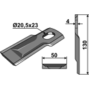 KM-Klingen gewölbt 130x50x4LochØ: 20,5x23 mm 80290 Taarup Nachbau 
