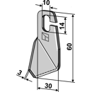 Fléau droit à ailettes 60 mm pour broyeur AMAZONE 995779 adaptable
