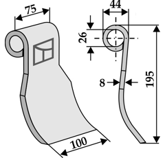 Fléau pour broyeur QUIVOGNE CTX20190 adaptable  - BlackSteel©