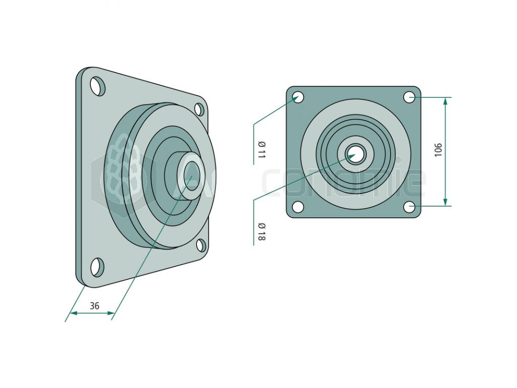 Kabinenlager Vorne Für Deutz – Lochbild 90x96 Mm Produktbild-Vorschau 2