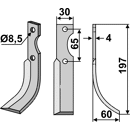 Fräsmesser Rechts 197 x 30 Bertolini, Eurosystems Nachbau