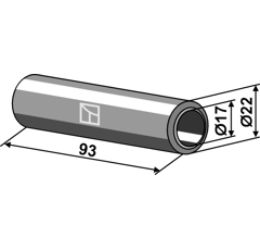 Buchse 93x17 für Häcksler MULAG – Nachbau  