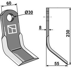 Cuchilla Y para trituradora MOREAU BT298 adaptable - Blacksteel©
