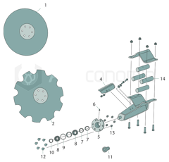 Silentbloc en caoutchouc pour déchaumeur KUHN H2213270 adaptable