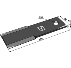 Fléau pour broyeur 320x80mm HOWARD 73000706569V adaptable - Blacksteel©