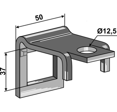 Abrazadera de fijación para diente 32 x 12 mm adaptable BlackSteel©