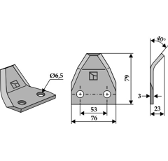 Couteau pour mélangeuse LUCLAR 011099-SG-1 adaptable - Blacksteel©