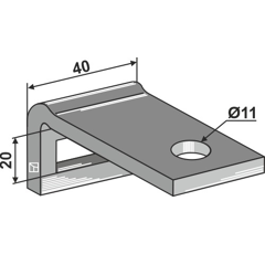Halter für Zinken 25х8