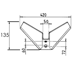 Aileron monobloc de déchaumeur universel 420 mm adaptable