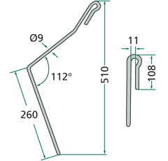 Griffe Ø9mm pour semoir AMAZONE 952588 adaptable 