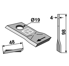Fräsmesser für Mähwerk BCS TRACTORS 121713 Nachbau