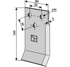 Couteau pour mélangeuse AGM C08004 adaptable - Blacksteel©