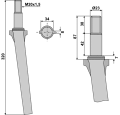 Kreiseleggenzinken, zylindrisch - rechts / links RH1 RH  Lely