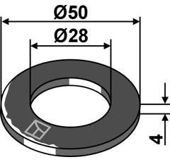 Rondelle 50 x 4 x 28 mm adaptable