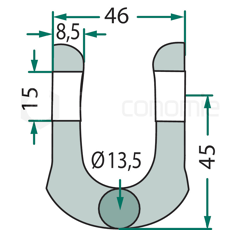 Manille 45x46 pour broyeur BOMFORD adaptable 