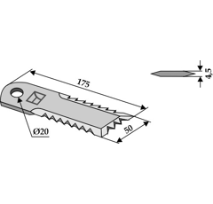 Cuchillo para MASSEY FERGUSON HF44443 adaptable - BlackSteel©