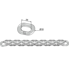 Chaîne 10 x 35 mm pour épandeur WELGER adaptable