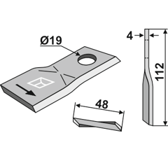 Rotorklinge 112x48mm - 00 139 888 0 / 00 139 888 3 | Krone - Nachbau