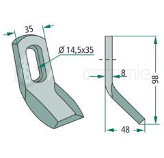 Couteau Y pour broyeur BERRY DB 353 adaptable 