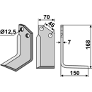 Fräsmesser Rechts 168 x 70 Muratori Nachbau