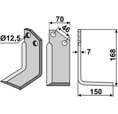 Fräsmesser Rechts 168 x 70 Muratori Nachbau