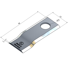 KM-Klinge gekröpft 98x40x3 mm LochØ: 19 mm 98PN Galfré Nachbau 