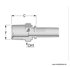 Pressnippel Interlock3/4"-14 - NPTF-60° DN19IL34NPTFAG Alfagomma