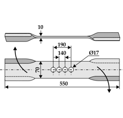 Couteau droit pour faucheur 550mm HERMES adaptable - Blacksteel©