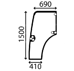 Vitre de porte pour tracteur NEW HOLLAND 87301768 adaptable
