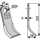 Fléau large 215 mm pour broyeur UGELØSE UG4233 adaptable