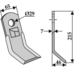 Couteau Y pour broyeur AGRAM 50.507.003 adaptable - Blacksteel©