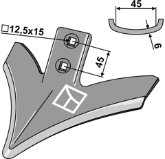 Reja con alas 310 mm para cultivador adaptable