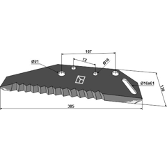 Couteau pour autochargeuse POTTINGER 434.017 adaptable- BlackSteel©