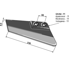 Aileron droite 250 - 9,5 mm adaptable - BlackSteel©