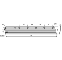 Couteau latéral gauche pour autochargeuse REDROCK 100083 L adaptable - Blacksteel©