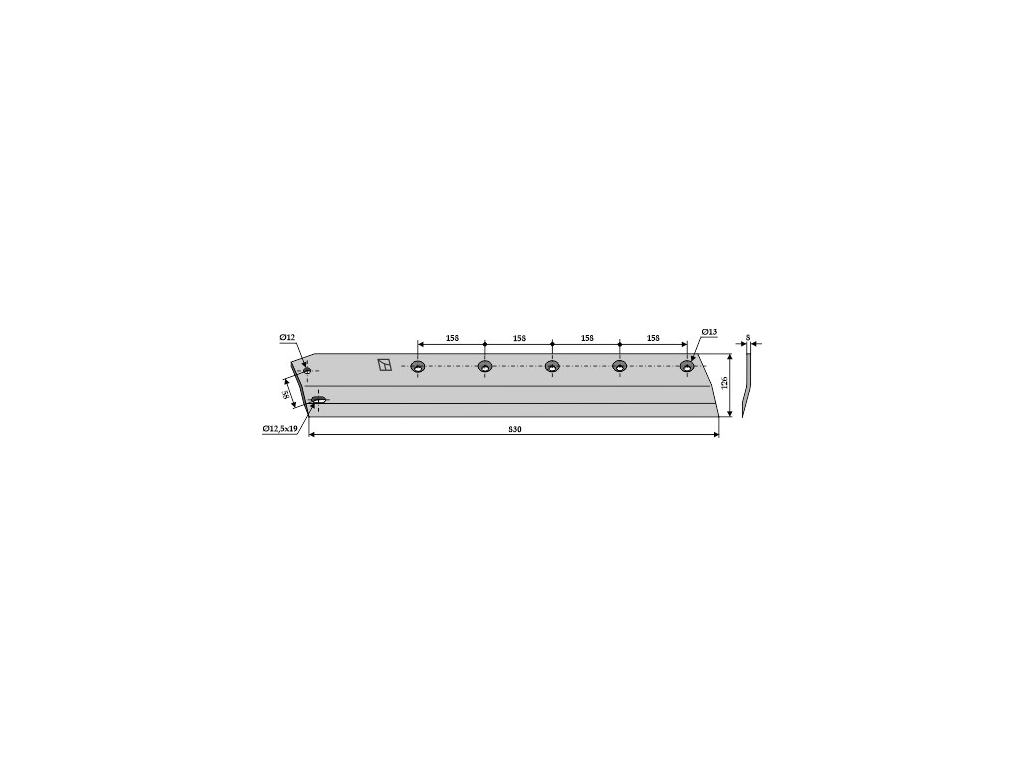 Couteau latéral gauche pour autochargeuse REDROCK 100083 L adaptable ...