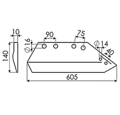 Soc à pointe droite pour charrue SOUCHU-PINET 1186.A adaptable