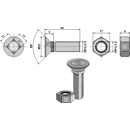 Pflugschraube DIN 608 M11x1.5x40 und Sechskantmutter 608/11x40 10.9 Europäische EA-Qualität