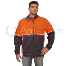 Veste confort Softshell imperméable et coupe vent- couleur : anthracite/orange - tailles S au XXXL
