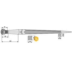 Frontladerzinken für ALÖ-Lader gerade 5068006 Nachbau  