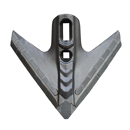 Aileron de cultivateur triangulaire avec plaquettes carbure, plaquettes arrière et renfort acier TOUTES MARQUES adaptable