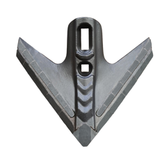 Aileron de cultivateur triangulaire avec plaquettes carbure, plaquettes arrière et renfort acier TOUTES MARQUES adaptable