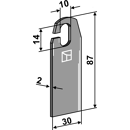 Fléau scarificateur 87 mm pour broyeur AMAZONE 8746000 adaptable