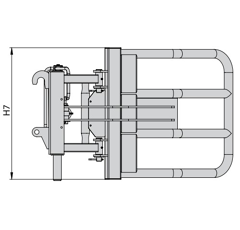 Pince à balles rondes Ø 1700 mm - CAM adaptable