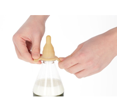 Tétine pour bouteille caoutchouc beige 60 mm