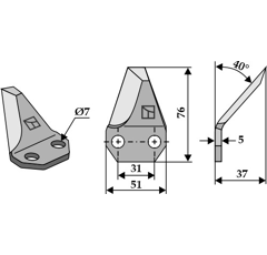 Couteau pour autochargeuse SGARIBOLDI CL 04.024 adaptable - Blacksteel©