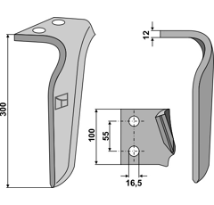 Dent gauche pour herse rotative FRANDENT 911 506 00 02 adaptable - Blacksteel©