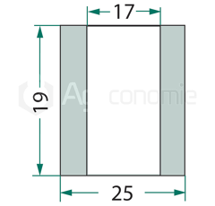 Entretoise 19 x 25 x 17 mm pour broyeur SAUERBURGER adaptable