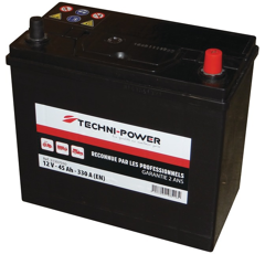 Batterie tracteur 12v 45Ah 330A + à droite | TECHNI-POWER