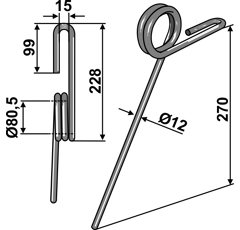 Griffe Ø12mm pour semoir SIMBA P08784 adaptable - Blacksteel©